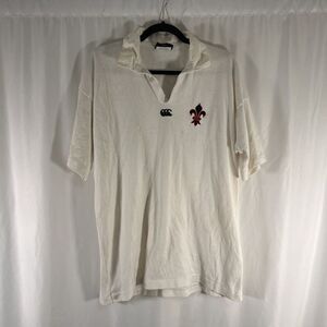 Canterbury of New Zealand Rugby Shirt Men's Large White CCC Short Sleeve